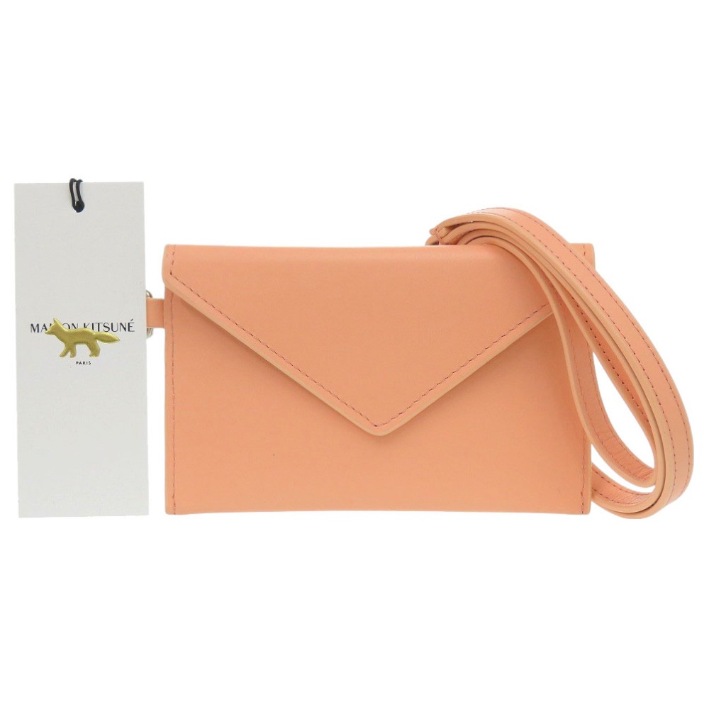 未使用品 ストラップ付 財布 IU05528LC0025 コインケース レザー ピンク 1438【中古】 レディース