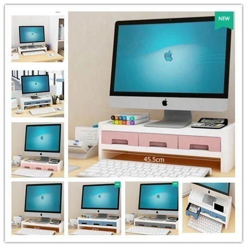 NEWパソコンモニターを周りの整理整頓に役立つ棚コンピュータアクセサリー姿勢矯正脊椎保護卓上収納ボックス 上質なデスクトップ 小物収納ケース オフィス リビング ベッド 机上用 引