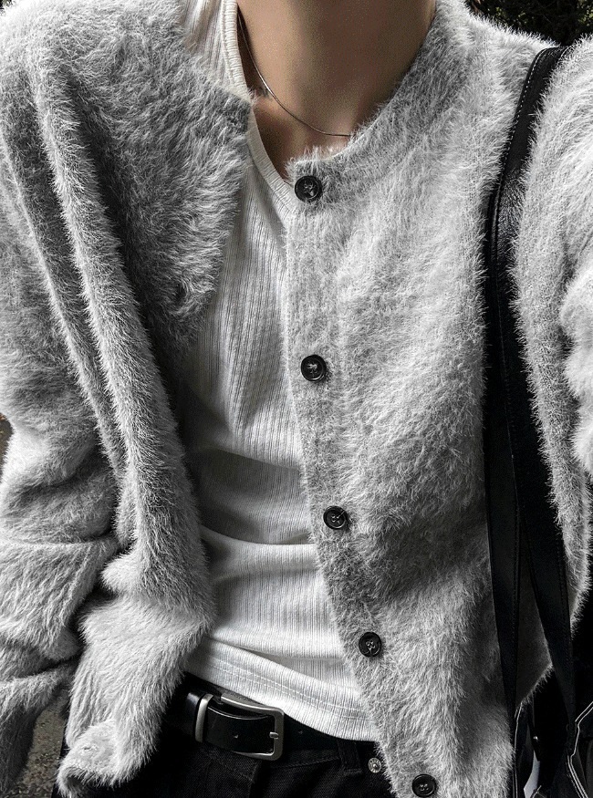 [COSYHARU公式]24FW New Thick Angora Semi-Oversized Cardigan