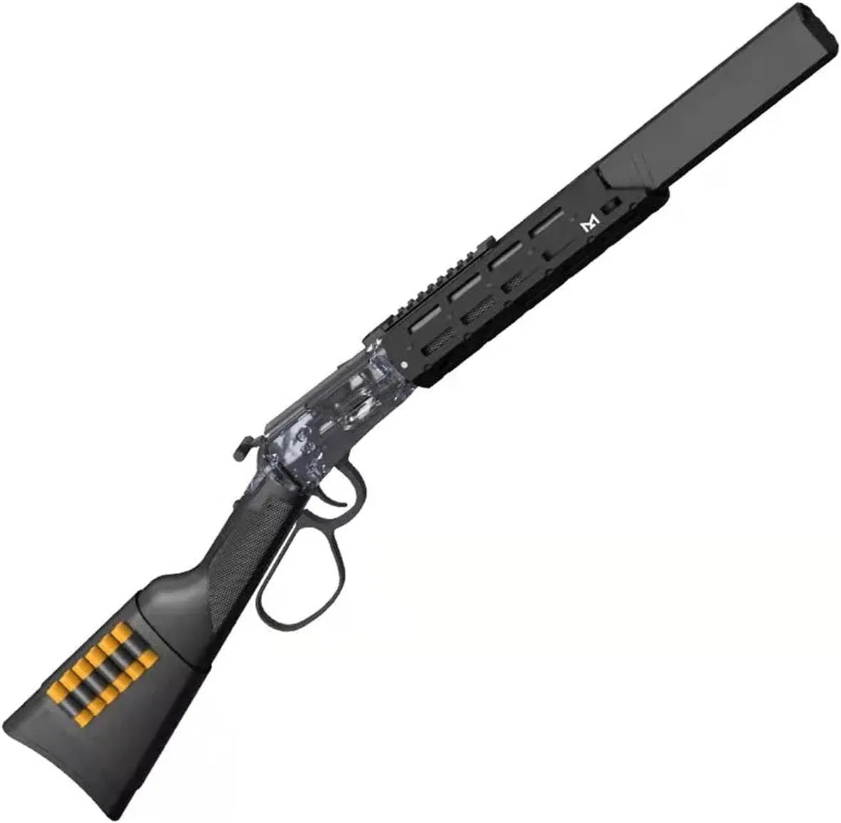 M1894 ショットガン風おもちゃ銃 ウィンチェスター M1894 戦術版 透明版 モデルガンスポンジ弾 排莢再現 ライフルキット ライブカート式 レバーアクション ブラック
