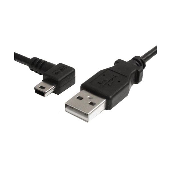 （まとめ） StarTech.com ミニUSB変換ケーブル miniUSB左向きL型 1.8m USB A（オス）-USB mini-B（オス）ブラック USB2HABM6LA 1本 [x5セット]