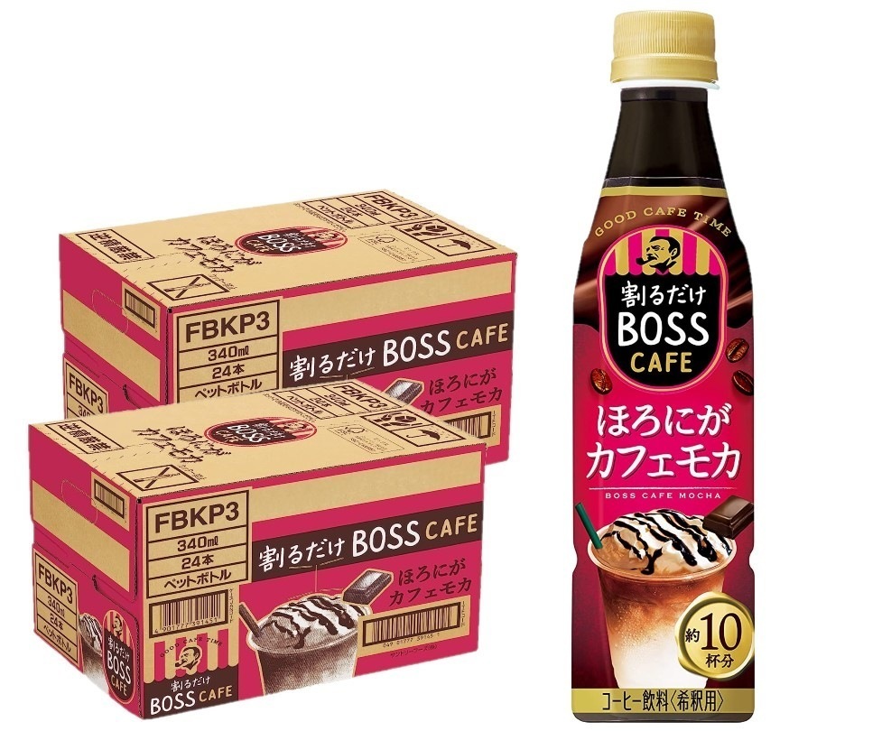 【送料無料】サントリー BOSS ボス 割るだけ ボスカフェ ほろにがカフェモカ 340ml2ケース/48本