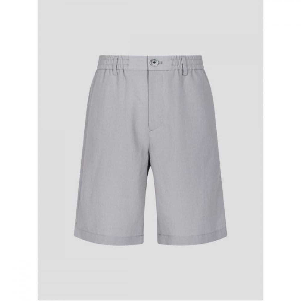 （ロガディス）リネンのようなセットアップハーフパンツ-ライトグレー（RY4425P912）