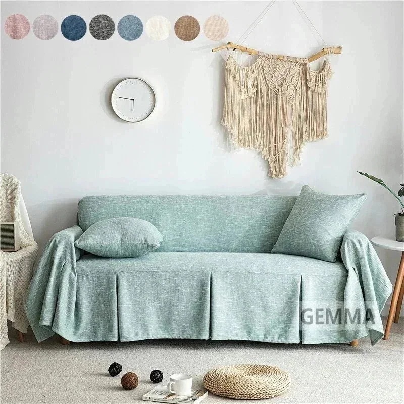 ソファカバー 無地 一体型 マルチカバー 風 滑り止め 防塵用 ペット 爪とぎ傷の保護 水洗い