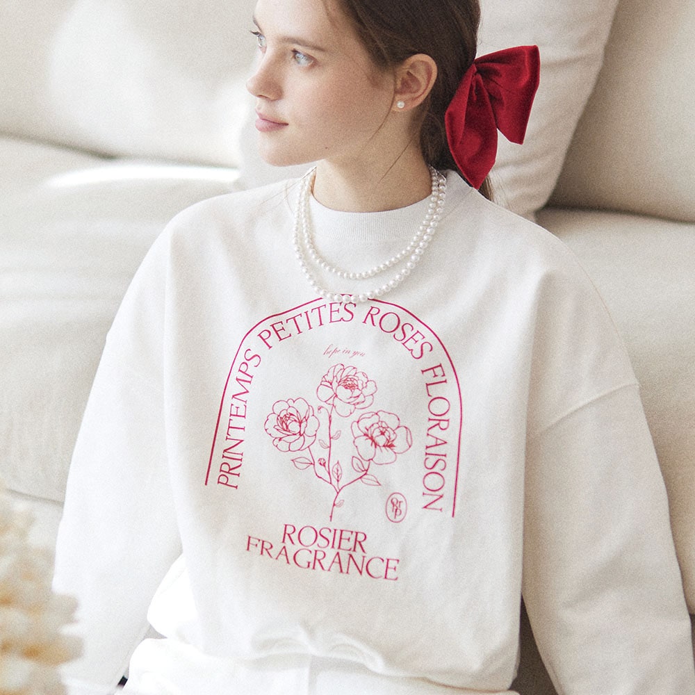 Petite Rose Sweatshirt - Off White