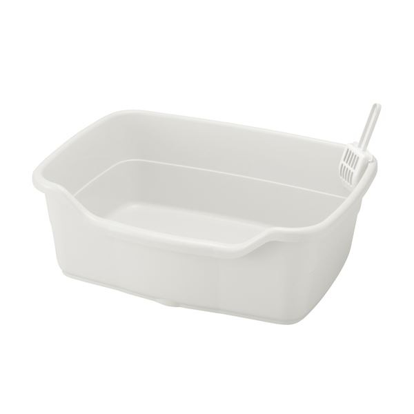 （まとめ） ラプレ ネコトイレ 深型 60 ホワイト （猫用 ペット用品） (×2セット)