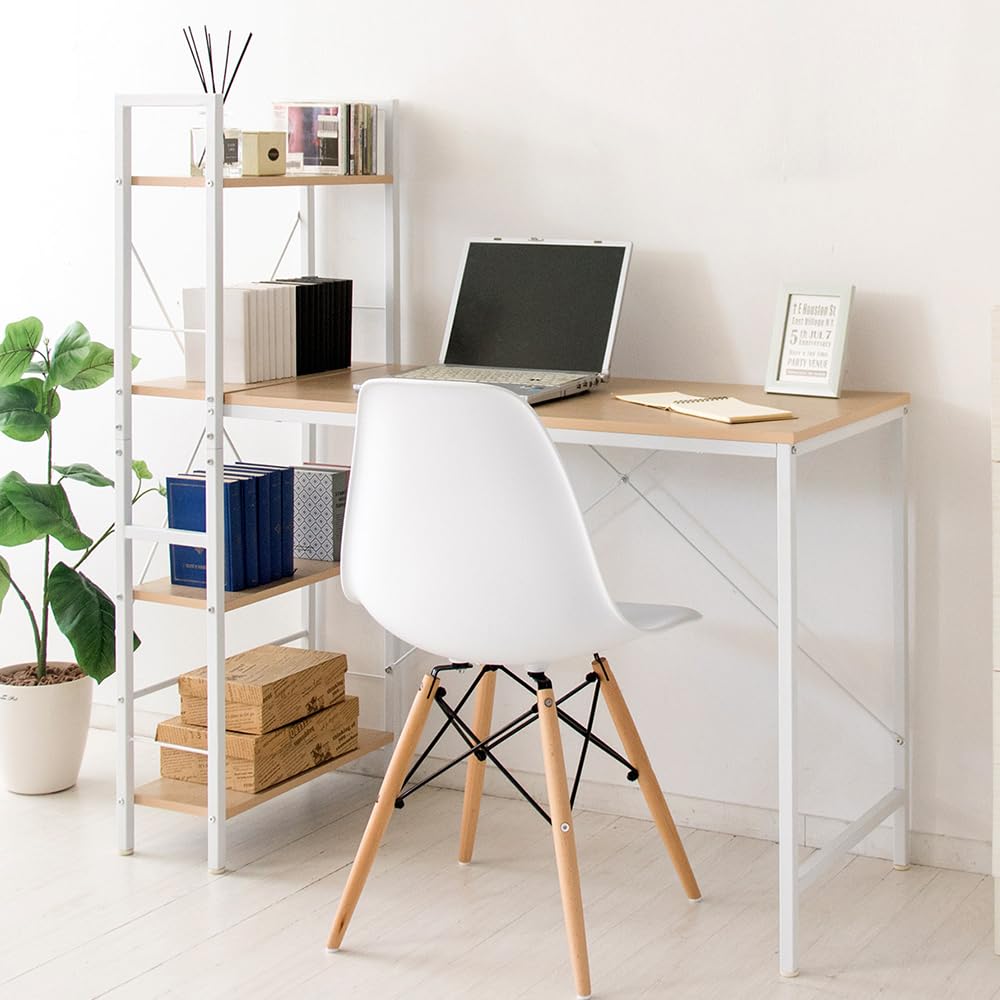 アイリスプラザ パソコンデスク デスク収納 整理 ラック付きデスク オフィス 机 PCデスク テレワーク 幅114 RTPCD-1200 ホワイト/ナチュラル