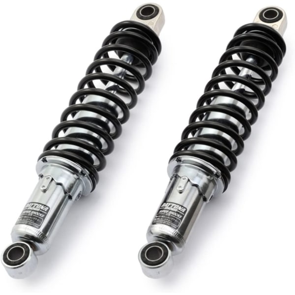 D95124 バイク用 リアサスペンション 320mm メッキボディ/ブラックスプリング SR400(78-19) SR500(78-08)