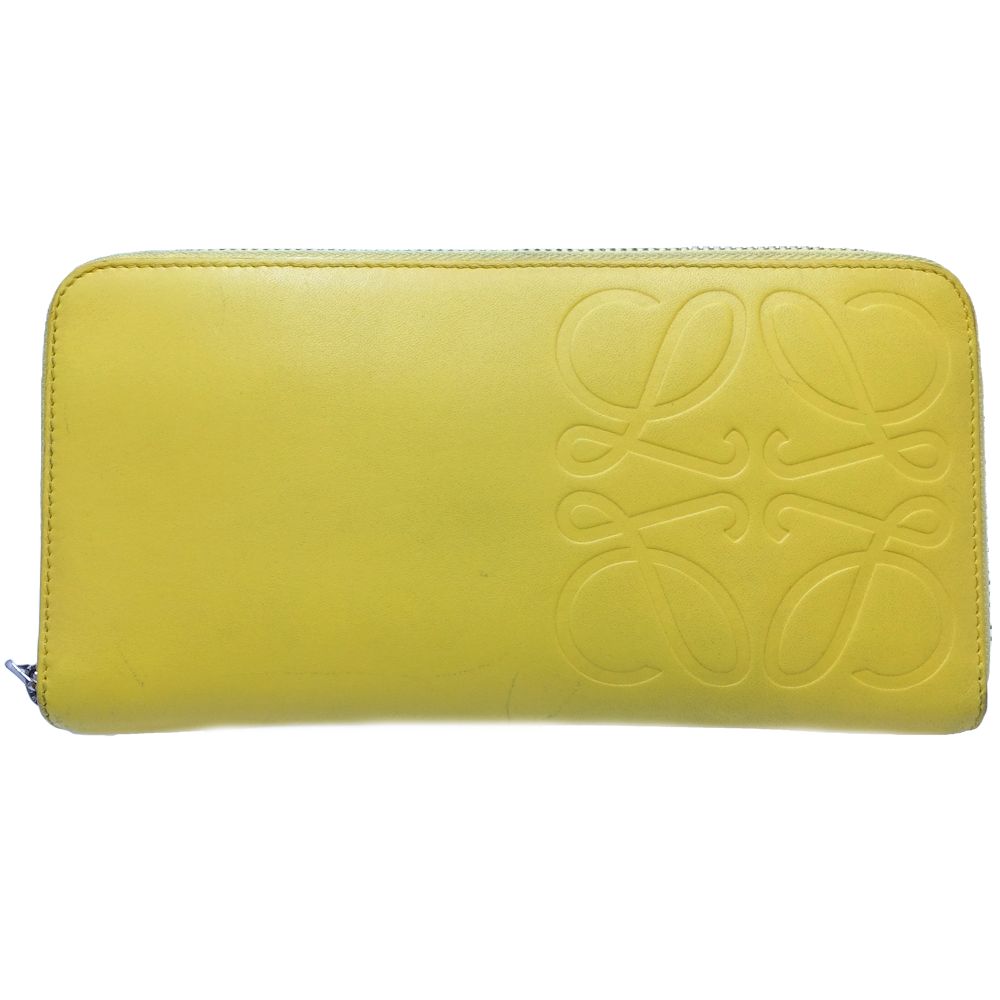 アナグラム ラウンドジップウォレット 101411 長財布 レザー イエロー/180934【中古】