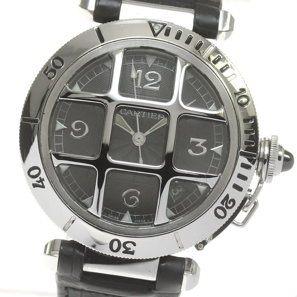カルティエ CARTIER W310625 パシャグリッド 自動巻き メンズ _841811【中古】