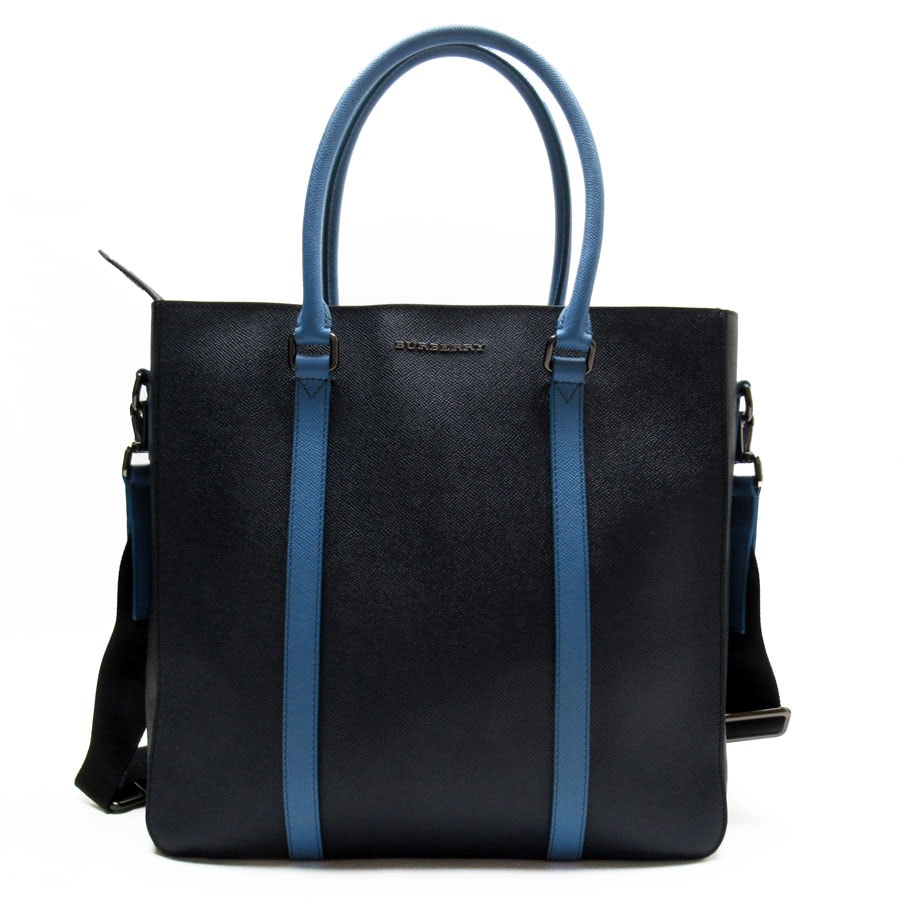 バーバリー BURBERRY ハンドバッグ ショルダーバッグ レザー ネイビー×ブルー ユニセックス t19241a