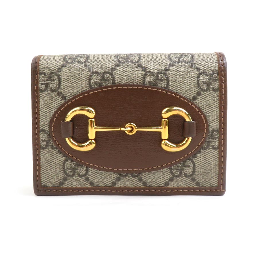 グッチ GUCCI 二つ折り財布 ホースビット GGスプリームキャンバス ブラウン 621887 h31430a