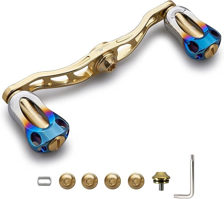 リール ハンドル 22mm ノブ搭載 シマノ SHIMANO ダイワ DAIWA アブ Abu 通用 ベイトリール Aurora Series 223(105mm - ゴールド)その他