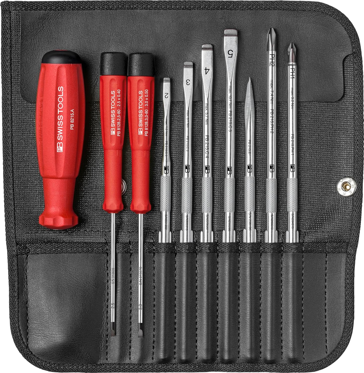PB SWISS TOOLS ピービースイスツールズ 9本組 差替式ドライバーセット ペーパーボックス入 8215.CBB