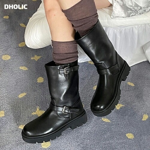 [メガ割りSALE]ツーベルトミドルブーツ・p684073