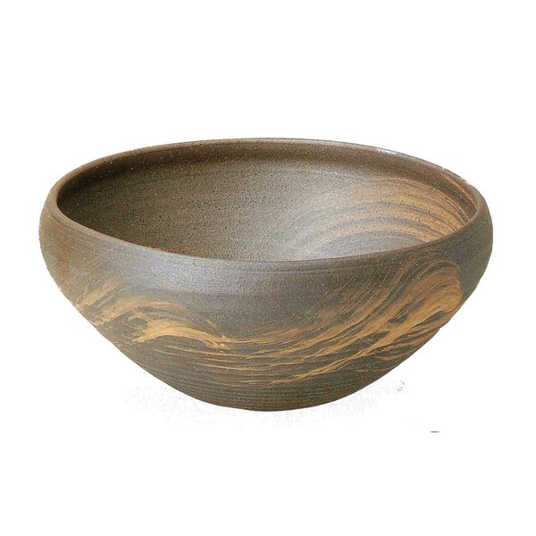 いぶしハケ目手洗鉢 （器具付）　（信楽焼き・陶器・手洗い鉢・手洗ボール・洗面・トイレ・B031-03)