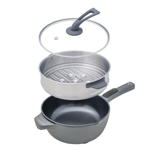 EVERY U. 電気鍋 4L 蒸し器付 多機能 温度調整5段階 保温機能搭載 セラミックコーティング 片手電気鍋 鍋 ラーメン 目玉焼き うどん 炒めもの 蒸し料理 5,915円