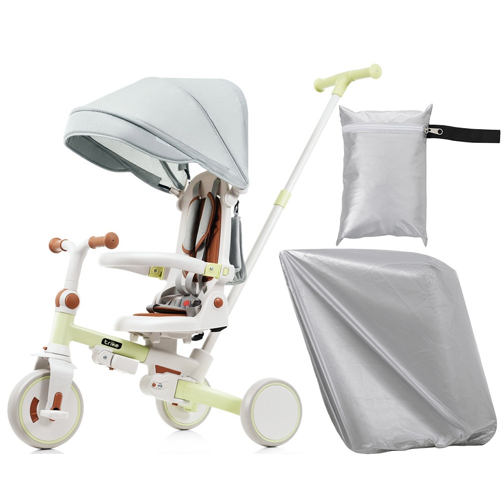 【国内発送 無-送料】630子供用三輪車 折りたたみ 三輪車カバー ほこりカバー付き 舵取り 手押し棒 ストッパー付き 三輪車カバー おしゃれ 7in1 BTM 1歳 2歳 3歳 座面回転 自転車 キ