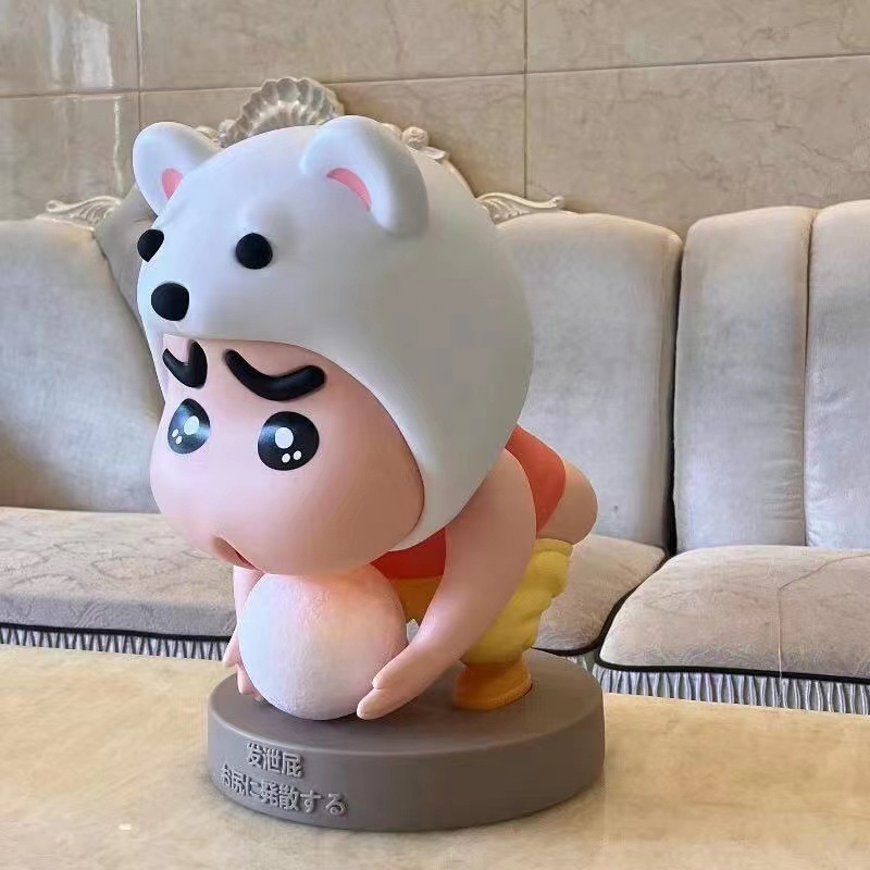 【配送料無料】 クレヨンしんちゃんフィギュア置物月しんちゃん眩しいランプ付き