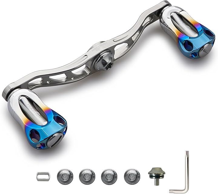 リール ハンドル 22mm ノブ搭載 シマノ SHIMANO ダイワ DAIWA アブ Abu 通用 ベイトリール Aurora Series 221(105mm - ガンメタル)