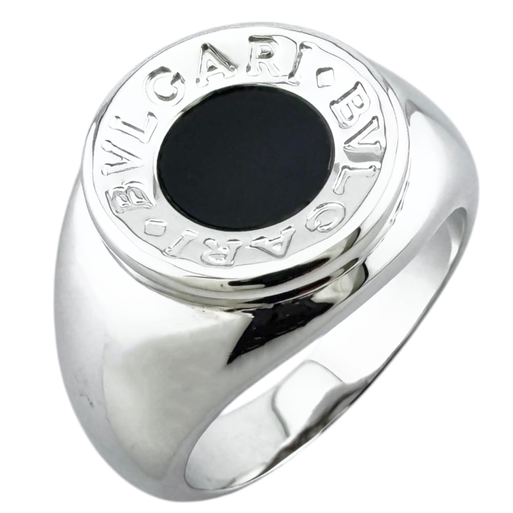 ブルガリ ブルガリブルガリ リング 指輪 12.5号 18金 K18ホワイトゴールド オニキス BVLGARI 中古 美品 124,850円