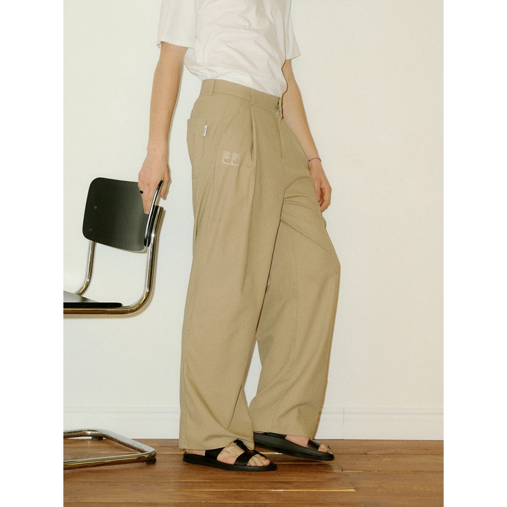 FREIリネンワンワンワイドパンツ（BEIGE）