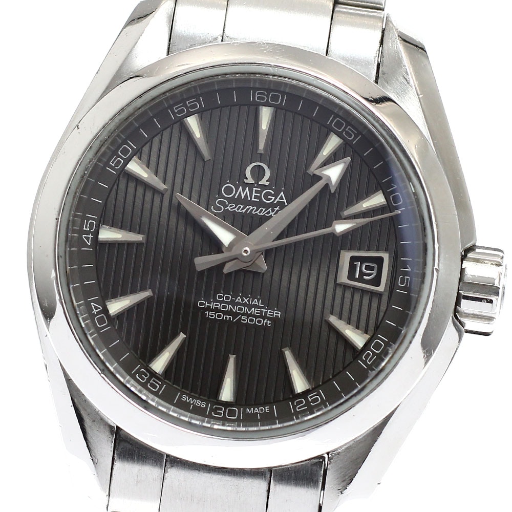 オメガ OMEGA 231.10.30.20.06.001 シーマスター アクアテラ デイト 自動巻き レディース 保証書付き_916513【中古】