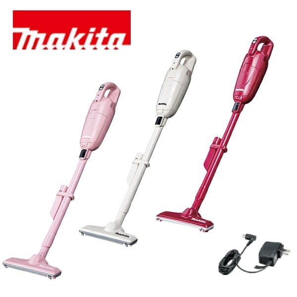 当店だけ！バッテリー充電器も1年保証! マキタ CL115FDW 充電式クリーナー コードレス掃除機 バッテリー内蔵 10.8V 2.0Ah 紙パック式 ワンタッチスイッチ アイボリー レッド ピンク