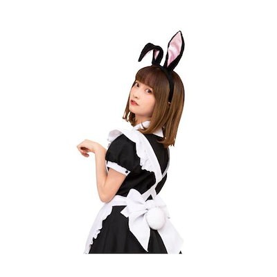 他サイト： けもみみしっぽセット 黒うさぎ つけ耳 つけ尻尾 うさちゃん 動物 アニマル なりきり コスプレ かわいい 仮装 変装 コスチューム パーティー グッズの商品画像