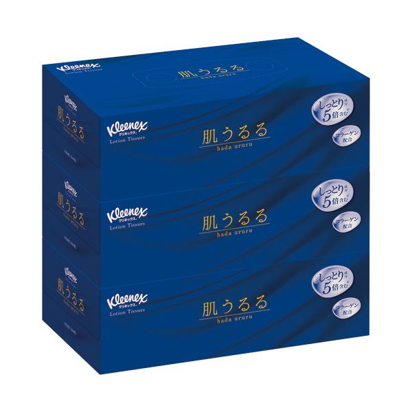 (まとめ）日本製紙クレシア クリネックスティシューローション 肌うるる 204組/箱 1パック（3箱）(×10セット)