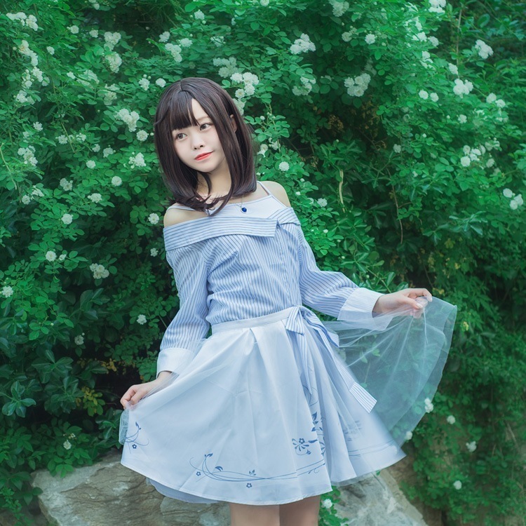 アニメ恋とプロデューサー女性主悠然とした日常ワンピースコスプレ服ネックレス