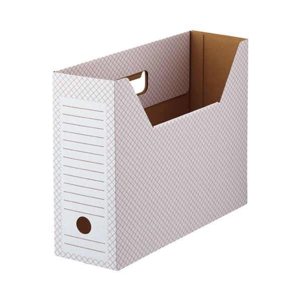 好きに （まとめ）TANOSEEボックスファイル（ホワイト） 1セット（50冊:10冊5パック）3セット レッド 背幅100mm A4ヨコ 収納用品