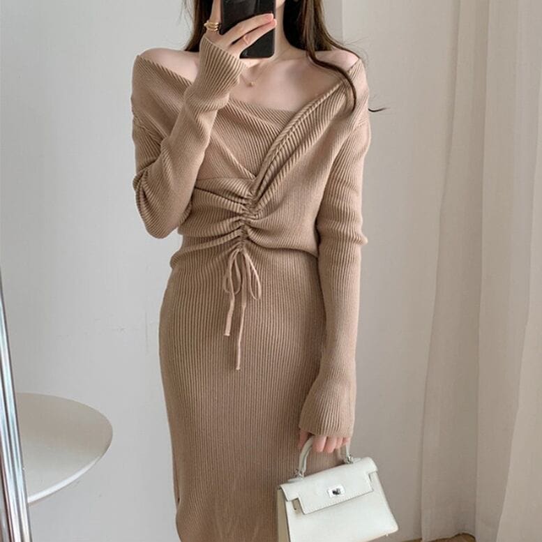 2color レディース ニットワンピース 141