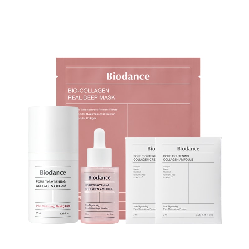 ポア タイトニング コラーゲン アンプル (30ml+10ml) +ポア タイトニング コラーゲン クリーム (50ml+10ml) +バイオ コラーゲン リアップ ディープマスク 1枚
