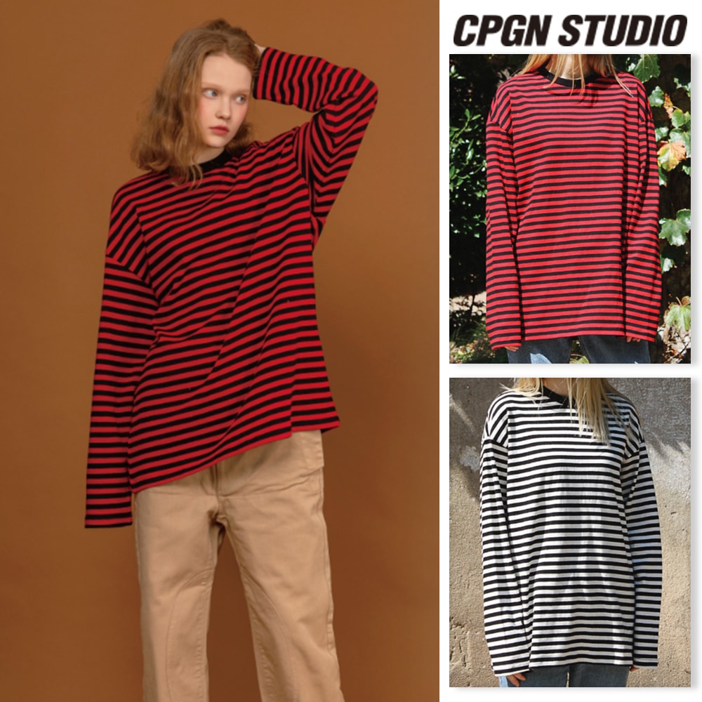 【CPGN STUDIO】Long Sleeve Heavy Overfit Stripe Dangara 619AufMTIcL._UY1000_.jpg