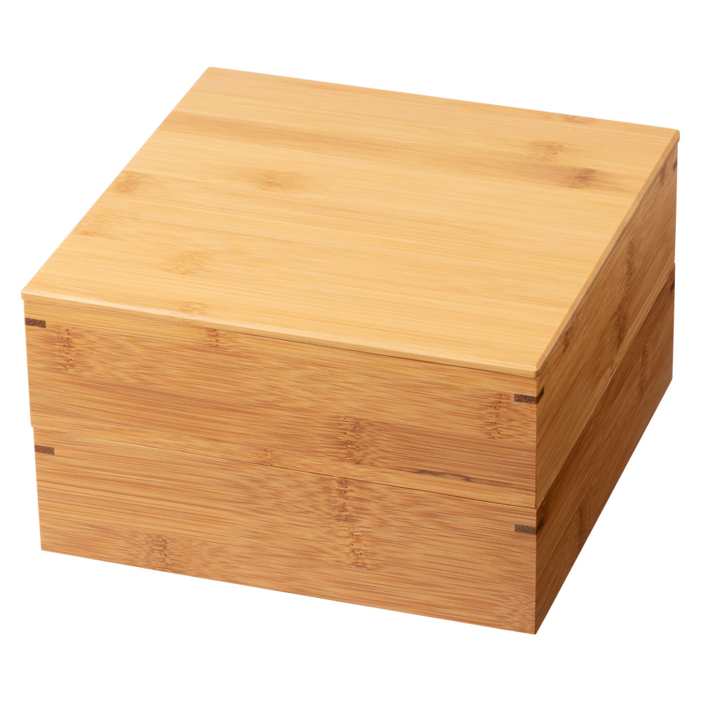 竹の弁当箱　スス竹松花堂２段弁当箱 (5502)　二段重箱　Bento made of bamboo