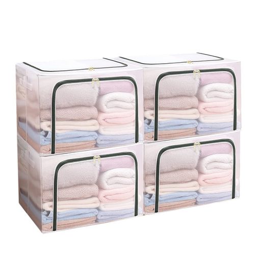 収納ボックス 大容量 収納ボックス 透明 大型 収納ボックス 大容量 収納ケース 透明 衣類収納 PVC製 (50×40×33cm)衣装ケース 折りたたみ 布団 収納 ボックス 取っ手付き 大容量 お