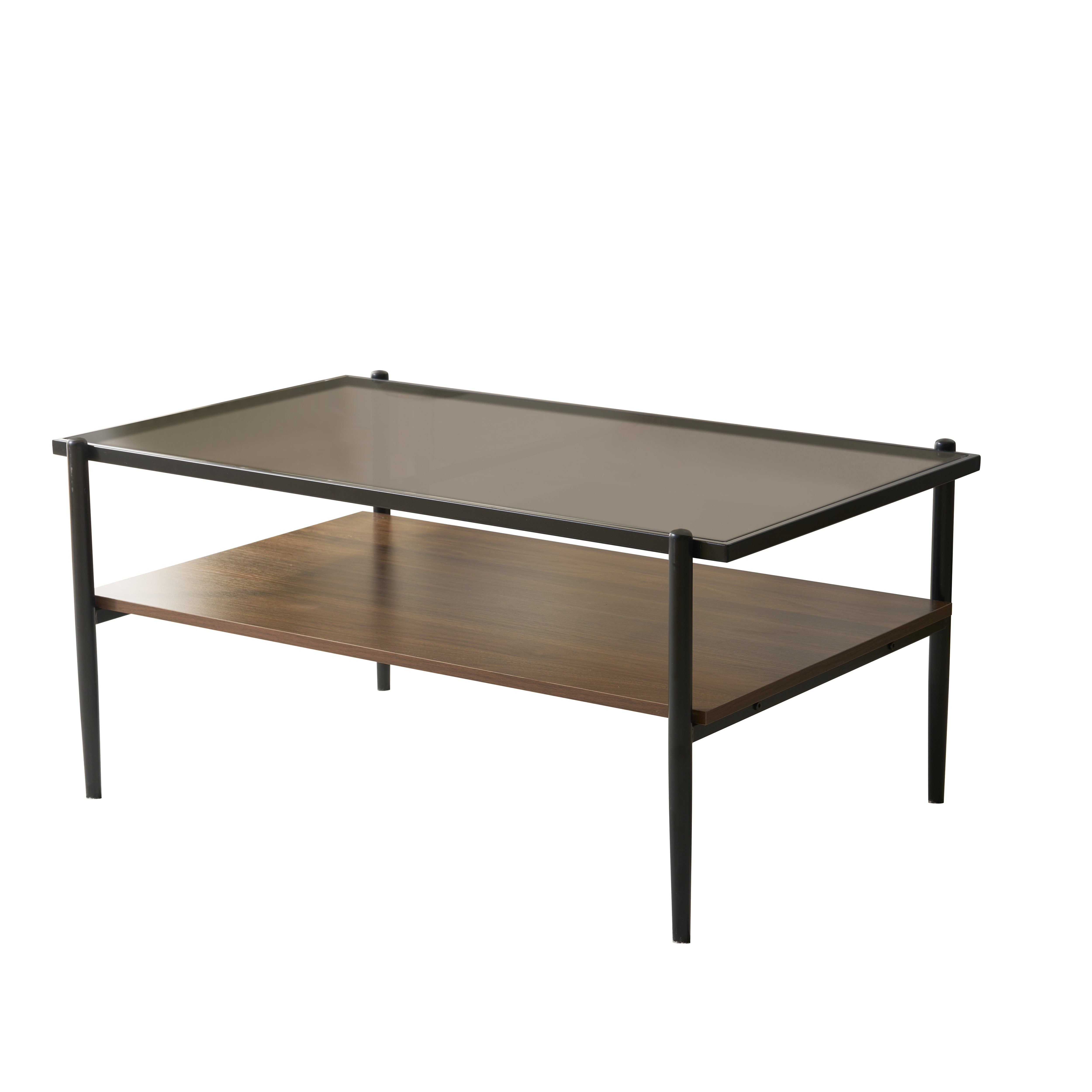 F59収納付きセンターテーブル ローテーブル センターテーブル ガラステーブル 二段収納 強化ガラス おしゃれ リビング 一人暮らし ガラス天板　スチール脚　幅90