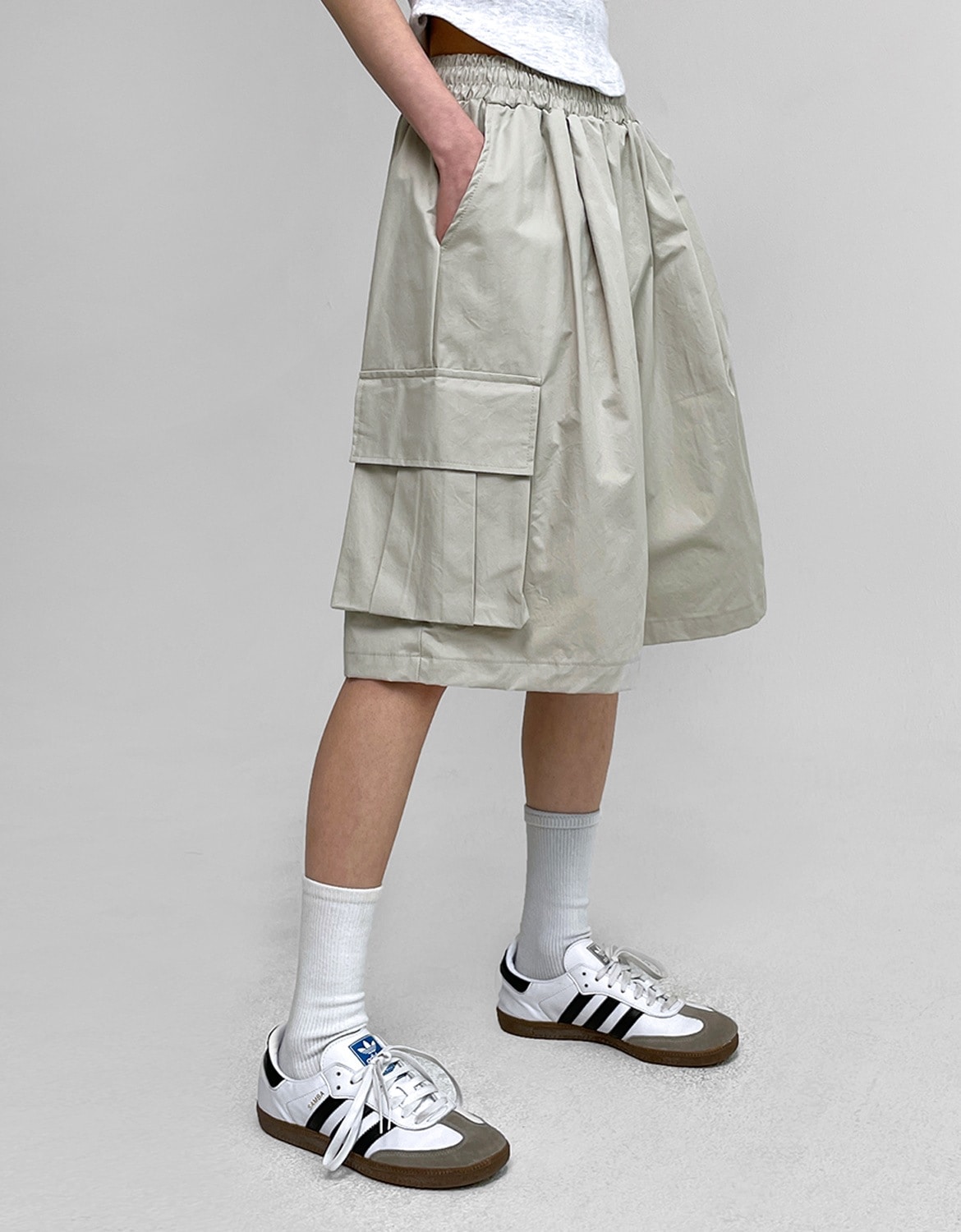 (UNISEX) リンケットカーゴ バミューダバンディングパンツ