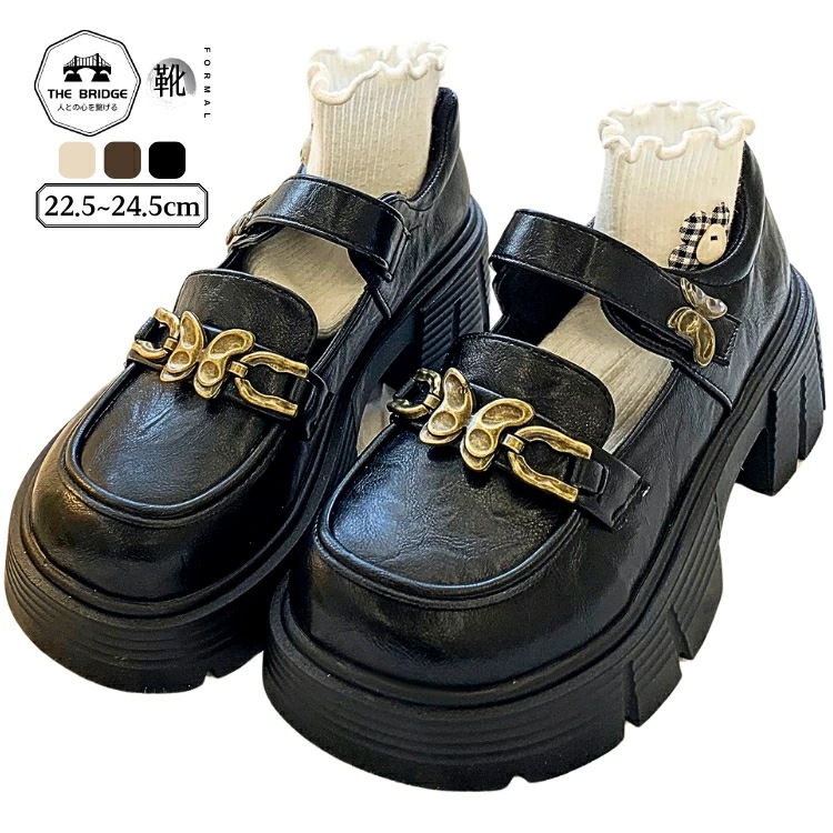 制服靴 卒業 フォーマルシューズ 可愛い シューズ PUレザー 普段使い 飾り付け 柔らかい 厚底 艶なし 通勤 仕事 発表会 かわいい レディース カジュアル 歩きやすい きれいめ ファッション 大