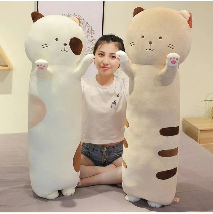 ネコ 抱き枕 特大 100cm かわいい ぬいぐるみ 大きい ねこ 猫 動物 アニマル クッション 抱きまくら だきまくら 添い寝まくら 人気 手触り抜群 やわらか 伸び伸び 子供 キッズ プレゼ