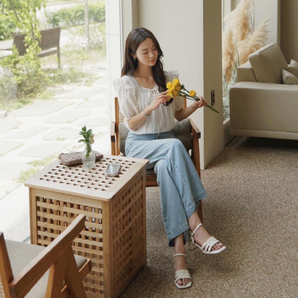 クリック＆ファニーフローイングフィットワイドデニムパンツ [SMLサイズ]