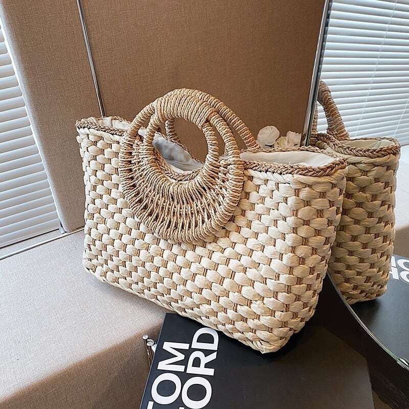 【送料無料】レディース 全3色 かごバッグ ハンドバッグ 編みバッグ メッシュバッグ ビーチバッグ ストローバッグ サークル バケツ型 たて型 浴衣かごバッグ 大人可愛い ママコーデ