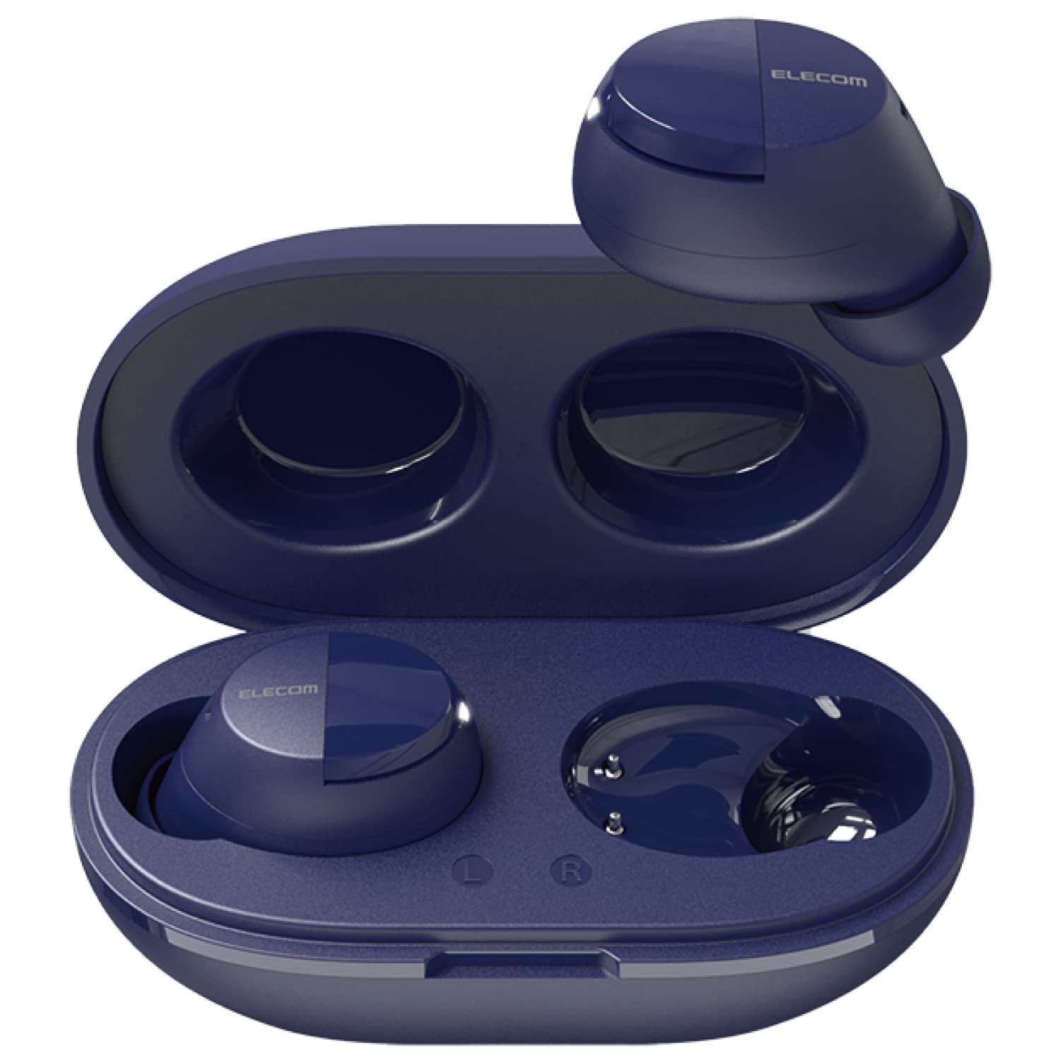 エレコム ワイヤレスイヤホン Bluetooth5.0 完全ワイヤレス AAC対応 カナル型 ブルー LBT-TWS12BU 小型