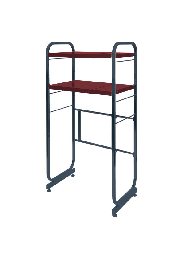 伸縮式ｷｯﾁﾝﾍﾟｰﾙﾗｯｸ２段/カーボンブラック/KP-4002ＢＫ/寸法：幅55-90cm　奥行40　高さ129cm