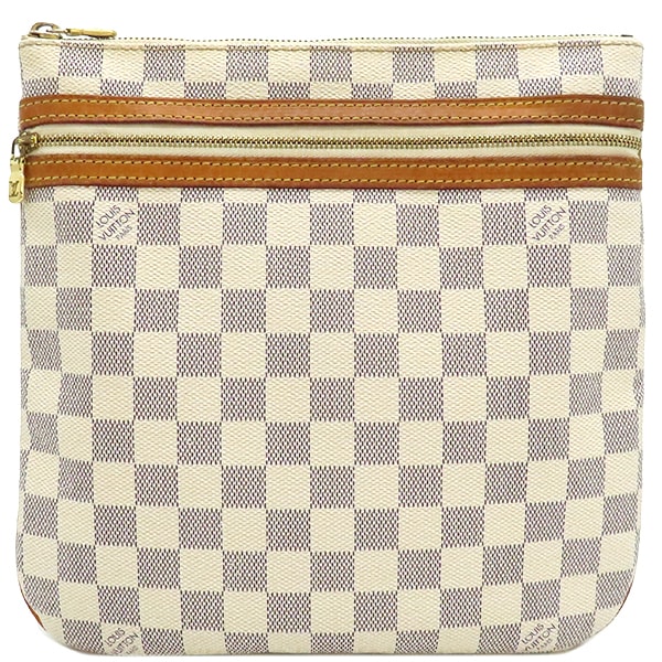 ルイヴィトン LOUIS VUITTON ショルダーバッグ ポシェット ボスフォール ダミエアズールキャンバス ダミエアズール ゴールド金具 白 N51112 MI2047【中古】