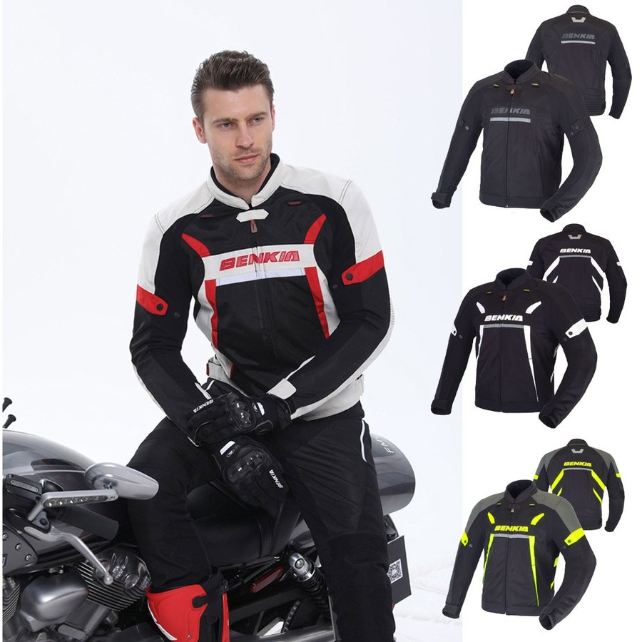 BENKIA HDF-JW48 バイクジャケット メンズ メッシュ 春夏秋　ライダースジャケット ラ