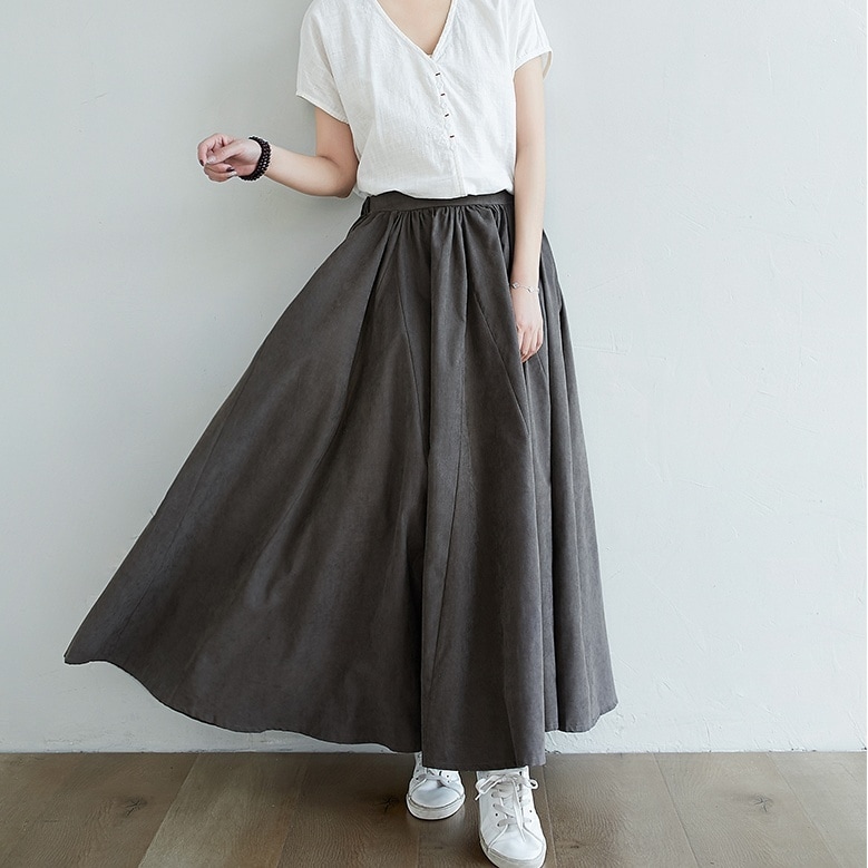 ボトムス スカート フレアスカート ロングスカート ウエストゴム ハイウエスト ポケット かわいい 大人可愛い きれいめ シンプル 上品 おしゃれ かっこいい カジュアル こなれ感 個性的 主役級