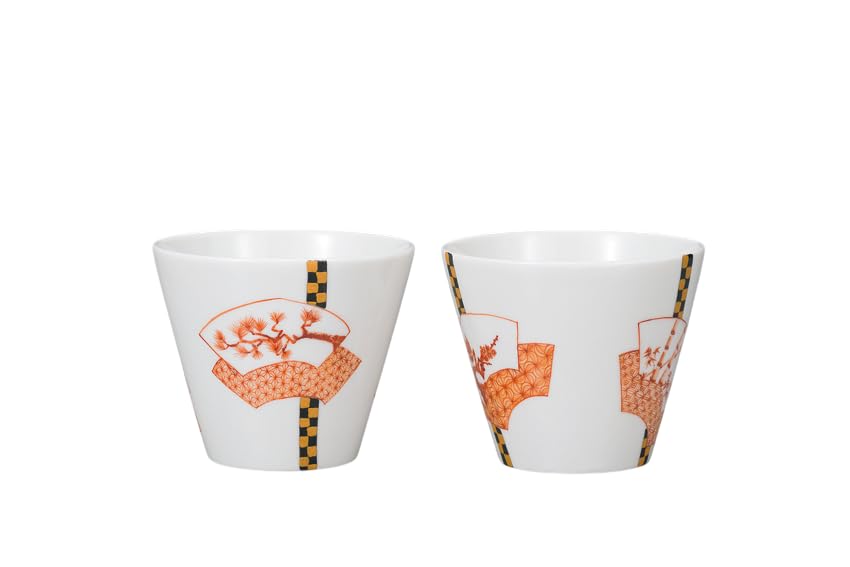 マルサン宮本『九谷焼』組湯呑 赤絵松竹梅 AP8-0507