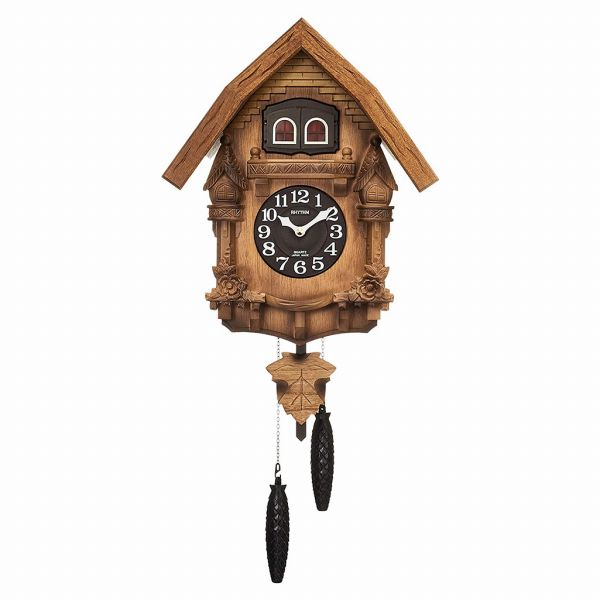 取寄品 正規品 RHYTHM リズム時計 4MJ236RH06 カッコーロック カッコーテレスR アナログ表示 掛け時計